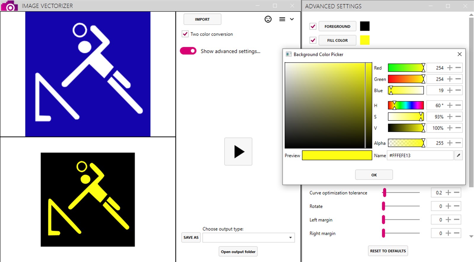 Choose from color picker